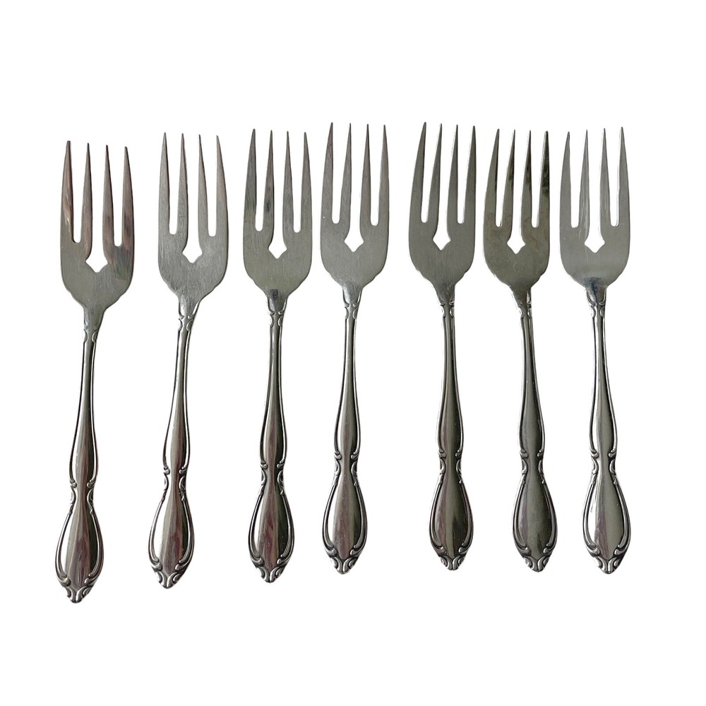 Oneida STRATHMORE Heritage Stainless Salad Fork Deluxe Glossy Flatware Lot 7